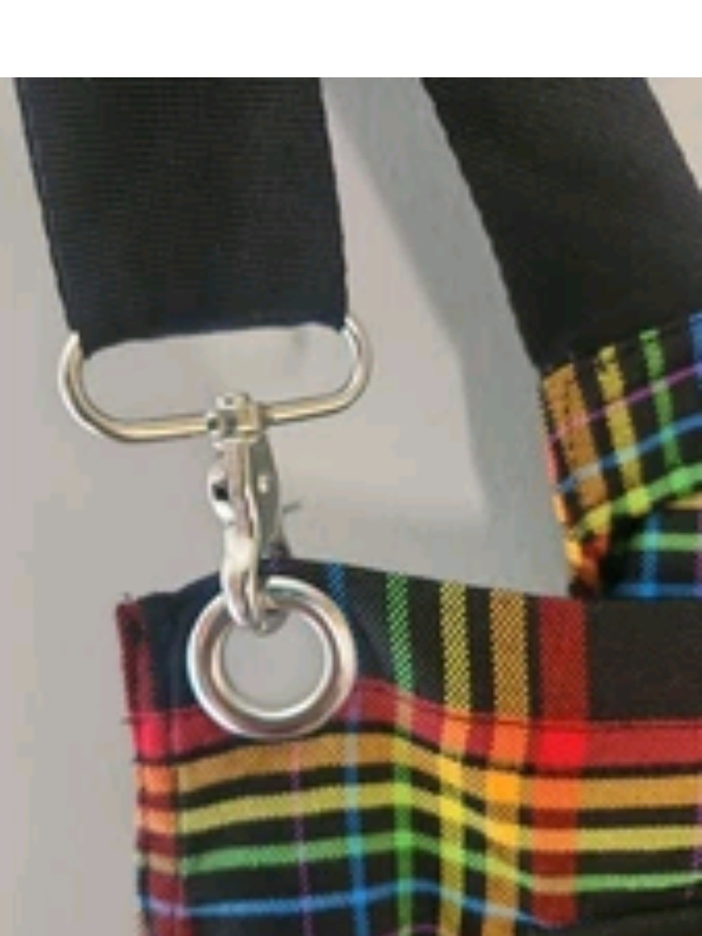 Hot Topic Black Multi Plaid Short Overalls Romper Kidcore Punk Emo Size 2X - Picture 3 of 5